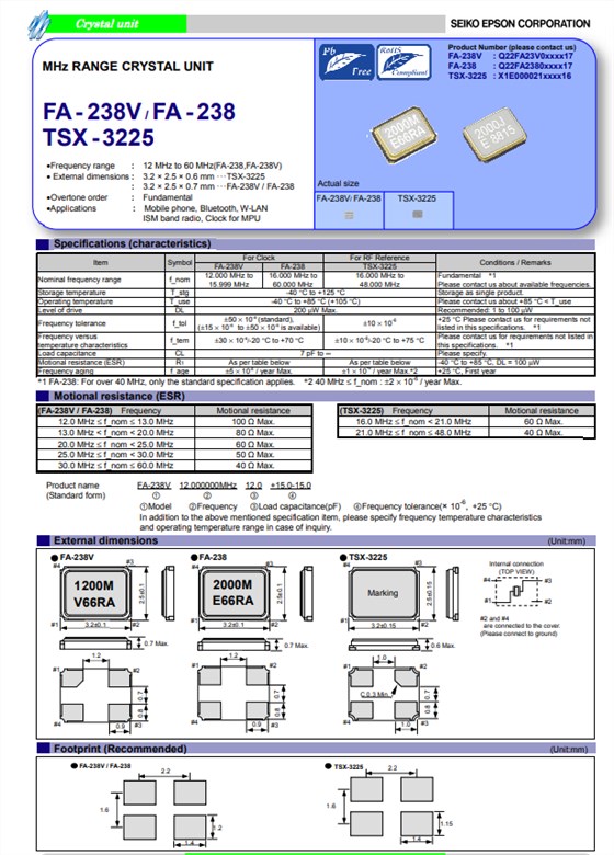 FA-238 FA-238 TSX-3225