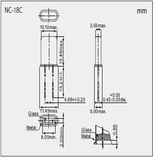 NDK晶振,NC-18C晶振,高精度插件晶振
