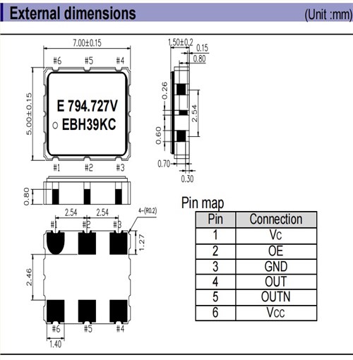 X1G004551000400低抖动晶振,VG7050EBN 794.727753MHz CJGHBZ振荡器