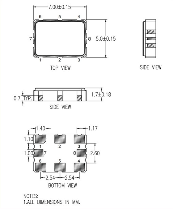 XP尺寸7050