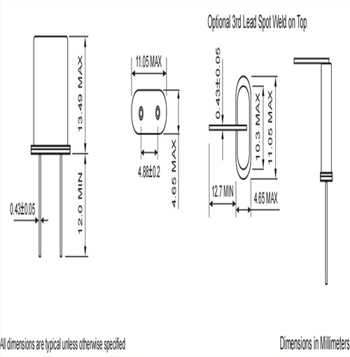 富通石英插件晶振,16MHZ,HC49U-16M000-1A30D20,HC49U系列