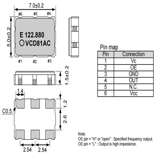 VCXO,X1G004861001200,7050mm,VG7050CDN,148.5MHz,EPSON振荡器