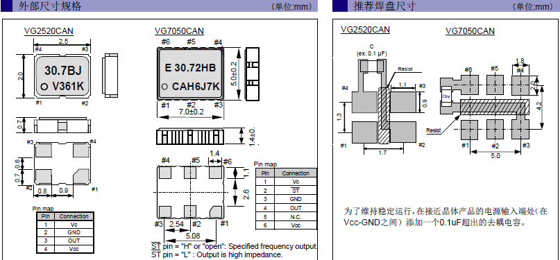 VG2520CAN晶振,2.5*2.0mm晶振,普通有源晶振
