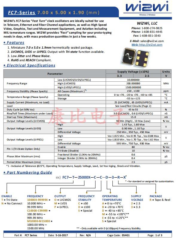 FC7，7050