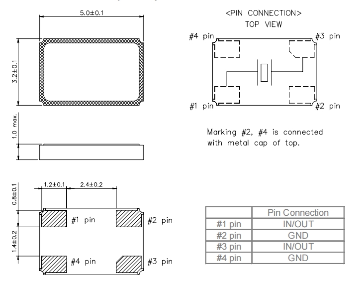 5032mm微型晶振,TST嘉硕无源晶体,TZ0614A,10M无线应用晶振